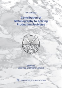 Enlarge image Cover: Contribution of Metallography to Solving Production Problems - Trans Tech Publications Ltd