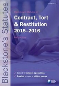Abbildung von: Blackstone's Statutes on Contract, Tort & Restitution 2015-2016 - Oxford University Press