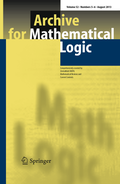 Cover: Archive for Mathematical Logic - Springer