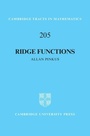 Cover: Ridge Functions - Cambridge University Press