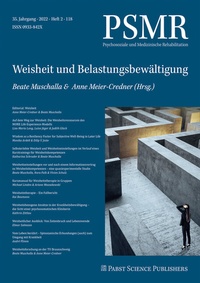 Abbildung von: Psychosoziale und Medizinische Rehabilitation - Pabst Science Publishers