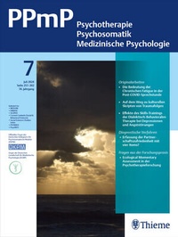 Abbildung von: PPmP - Psychotherapie, Psychosomatik, Medizinische Psychologie - Thieme
