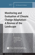 Cover: Monitoring and Evaluation of Climate Change Adaptation: A Review of the Landscape - Wiley
