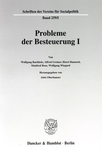 Abbildung von: Probleme der Besteuerung I - Duncker & Humblot
