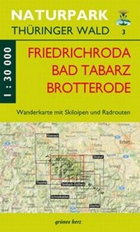 Abbildung von: Wanderkarte Friedrichroda, Brotterode, Tabarz, Finsterbergen - grünes herz