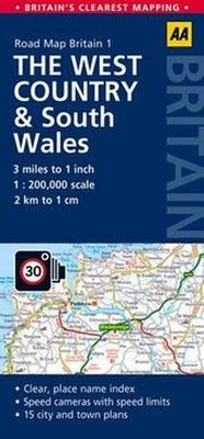 Abbildung von: West Country & Wales Road Map - Automobile Association