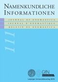 Cover: Namenkundliche Informationen - Leipziger Universit&auml;tsverlag