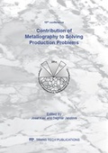 Cover: Contribution of Metallography to Solving Production Problems - Trans Tech Publications Ltd