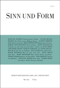 Cover: Sinn und Form 3/2015 - SINN und FORM