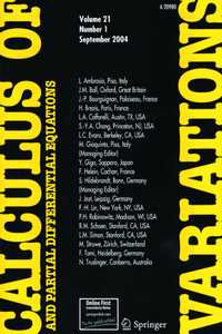 Enlarge image Cover: Calculus of Variations and Partial Differential Equations - Springer