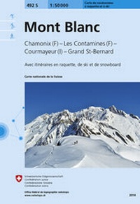 Abbildung von: 492S Mont Blanc Carte de randonnées à raquette et à ski - swisstopo