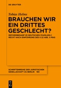 Cover: Brauchen wir ein drittes Geschlecht? - De Gruyter