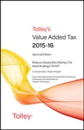 Cover: Tolley's Value Added Tax 2015 (Second edition only) - Tolley