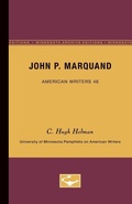 Cover: John P. Marquand - American Writers 46 - University of Minnesota Press