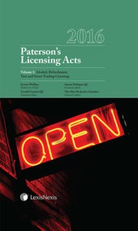 Enlarge image Cover: Paterson's Licensing Acts 2016 - Butterworths Law