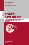 Cover: Evolving Computability - Springer
