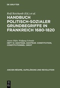 Cover: Agiotage, agioteur. Constitution, constitutionnel. Droit - De Gruyter Oldenbourg