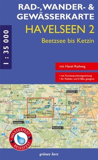 Abbildung von: Rad-, Wander- und Gewässerkarte Havelseen 2: Beetzsee bis Ketzin - grünes herz