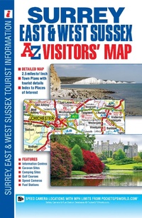 Abbildung von: Surrey, East and West Sussex A-Z Visitors' Map - Geographers' A-Z Map Co Ltd