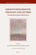 Cover: Essays in Renaissance Thought and Letters - Brill
