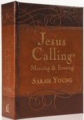 Cover: Jesus Calling Morning and Evening, Brown Leathersoft Hardcover, with Scripture References - Thomas Nelson Publishers