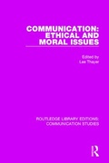 Cover: Communication: Ethical and Moral Issues - Routledge