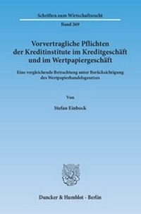 Abbildung von: Vorvertragliche Pflichten der Kreditinstitute im Kreditgeschäft und im Wertpapiergeschäft - fibre