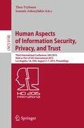 Cover: Human Aspects of Information Security, Privacy, and Trust - Springer