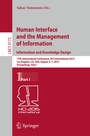 Cover: Human Interface and the Management of Information. Information and Knowledge Design - Springer