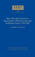 Cover: Mme Riccoboni's letters to David Hume, David Garrick and Sir Robert Liston, 1764-1783 1976 - Voltaire Foundation