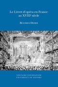 Cover: Le Livret d'opera en France au XVIIIe siecle - Voltaire Foundation