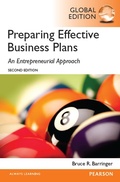 Cover: Preparing Effective Business Plans: An Entrepreneurial Approach, Global Edition - Pearson