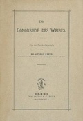 Cover: Die Gonorrhoe des Weibes - S Karger AG