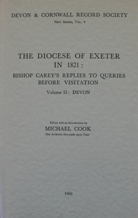 Enlarge image Cover: The Diocese of Exeter in 1821 - Devon & Cornwall Record Society