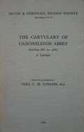 Cover: The Cartulary of Canonsleigh Abbey - Devon & Cornwall Record Society