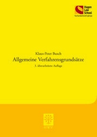 Abbildung von: Allgemeine Verfahrengrundsätze - Berliner Wissenschafts-Verlag