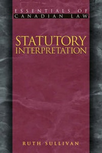 Enlarge image Cover: Statutory Interpretation - Irwin Law Inc