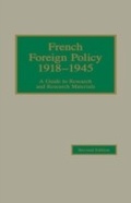 Cover: French Foreign Policy 1918-1945 - Rowman & Littlefield Publishers