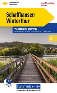 Abbildung von: Kümmerly+Frey Wanderkarte 1 Schaffhausen, Winterthur 1:60.000 - Hallwag Kümmerly+Frey