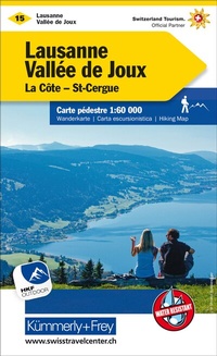 Abbildung von: Kümmerly+Frey Wanderkarte 15 Lausanne, Vallée de Joux 1:60.000 - Hallwag Kümmerly+Frey