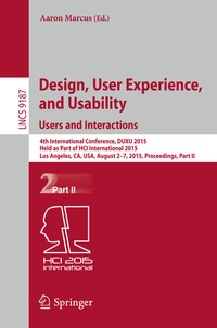 Abbildung von: Design, User Experience, and Usability: Users and Interactions - Springer