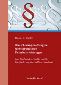 Abbildung von: Bereicherungshaftung bei rechtsgrundlosen Unterhaltsleistungen - Kovac, Dr. Verlag
