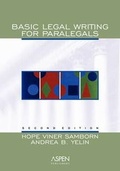 Cover: Basic Legal Writing for Paralegals, Second Edition - Aspen Publishers Inc.,U.S.