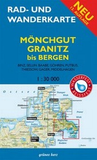 Abbildung von: Rad- und Wanderkarte Mönchgut, Granitz, bis Bergen - grünes herz