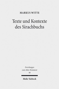 Enlarge image Cover: Texte und Kontexte des Sirachbuchs - Mohr Siebeck