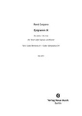 Cover: Epigramm IX - Neue Musik
