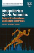Cover: Disequilibrium Sports Economics - Edward Elgar Publishing