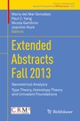 Cover: Extended Abstracts Fall 2013 - Birkh&auml;user