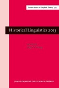 Cover: Historical Linguistics 2013 - John Benjamins Publishing Company