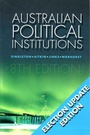 Cover: Australian Political Institutions - Pearson Education Australia